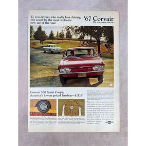 Vintage 1967 Chevrolet CHEVY 500 Sport Coupe CORVAIR Paper Print Advertisement A